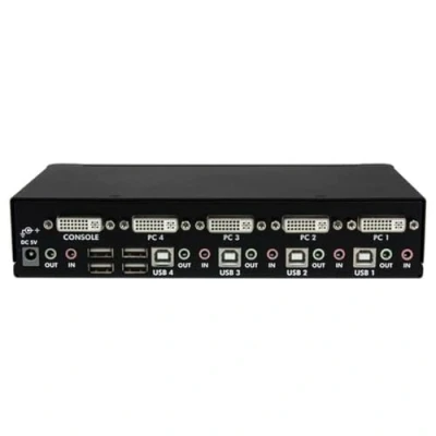Abbildung von StarTech.com 4 Port Dual Link DVI USB KVM Switch mit Audio Hochauflösender Desktop Umschalter
