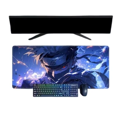 Abbildung von Hatake Kakashi Mauspad, XXL, multifunktional, Gaming, Anime, 800 x 300 mm, Gaming Tastatur, wasserdicht und 3 rutschfeste Gummibasis, strukturierte Oberfläche