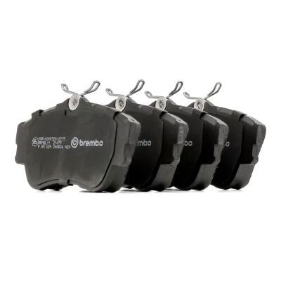 Abbildung von BREMBO P 85 029 Bremsbelagsatz exkl. Verschleißwarnkontakt mit Bremssattelschrauben ohne Zubehör VOLKSWAGEN: Transporter 4 Pritsche / Fahrgestell