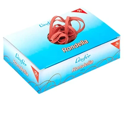 Abbildung von Läufer 51042 Rondella Gummibänder 100 x 5 mm, Durchmesser 65 mm breite Gummiringe, 500 g Schachtel, rot