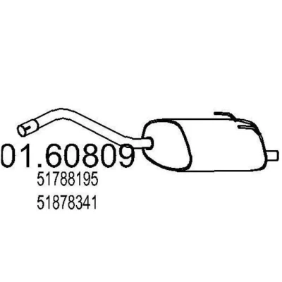 Abbildung von MTS 01.60809 Endschalldämpfer 920 FIAT: Panda II Schrägheck