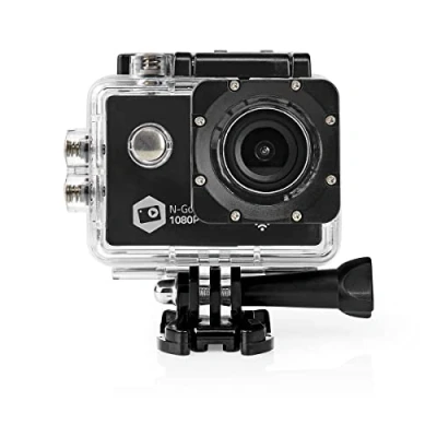 Abbildung von NEDIS Action Kamera Full HD 1080p WLAN Wasserdichtes Gehäuse Leichtgewicht Mitgelieferten Halterungen Integrierten Wi Fi Verbindung