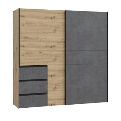 Abbildung von FORTE Schwebetürenschrank &quot;Winn, Schiebetürenschrank mit 3 Schubladen, Made in Europe&quot;, verschiedene Größen und Farben, sehr viel Stauraum