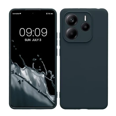 Abbildung von kwmobile Handyhülle kompatibel mit Xiaomi Redmi Note 14 5G Hülle Handy Case aus weichem Silikon in Dunkler Schiefer