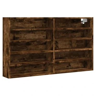 Abbildung von vidaXL Vitrinenschrank, Wandvitrine mit Stauraum, Hängevitrine für Schlafzimmer Wohnzimmer Flur, Vitrine Wandschrank, Räuchereiche Holzwerkstoff