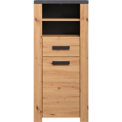 Abbildung von Home affaire Midischrank &quot;Ambres&quot;, (1 St.), matte Echtholzoptik, ca. 53 cm breit, Türanschlag L/R, Melamin