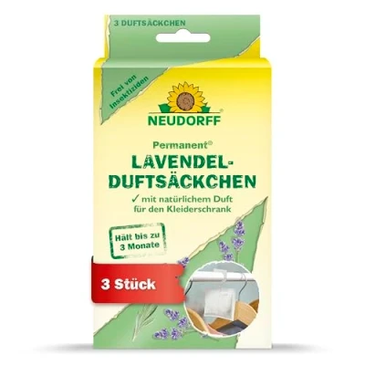 Abbildung von Neudorff Vergrämungsmittel Permanent Lavendelduftsäckchen 3 Stück, Lavendelsäckchen bekämpft zuverlässig Kleidermotten, in Kleiderschränken und Kommoden mit natürlichem Lavendel