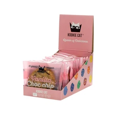 Abbildung von Kookie Cat Vanille Schokochip Vegane Cookies Einzeln Verpackt, Glutenfrei, Sojafrei, Bio, Cashew &amp; Hafer 12 X 50g Multipack