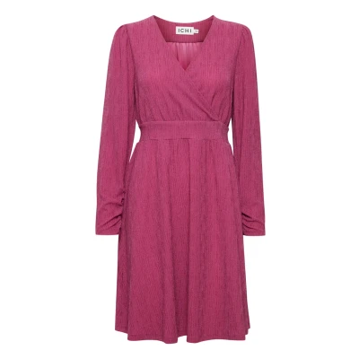 Abbildung von ICHI Nelly DR2 Jerseykleid, Damen, Größe: Large, Festival fuchsia