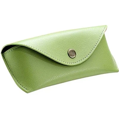 Abbildung von ALASSIO 2695 Brillen Etui aus echtem Leder, für und Sonnenbrillen, Lederetui mit Klappverschluss einem Druckknopfverschluss Metall, Ledercase, groß, grün, ca. 16 x 7 4 cm