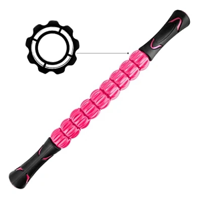 Abbildung von Massageroller Muskel Roller Stick Ultraportabel Massagegerät Tiefenmassagerolle für Triggerpunkte Entlastung Muskelkater Physiotherapie (Rosa)