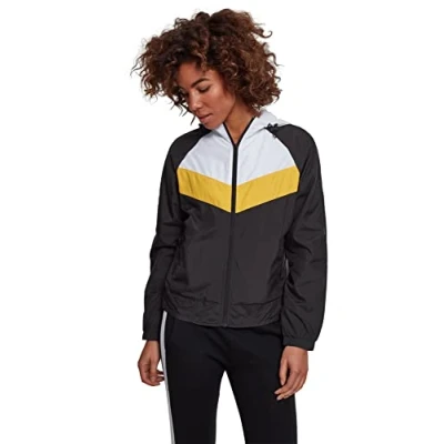 Abbildung von Urban Classics Three TONE Windbreaker, Damen, Größe: XL, Black/white/chrome yellow
