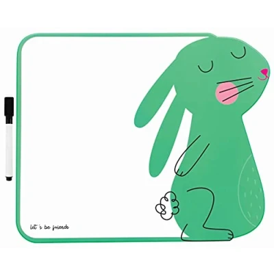 Abbildung von Whiteboard für Kinder Trocken Abwischbar Schreibtisch mit schwarzem Stift A4 28 x 30 cm Lustige Form Hase