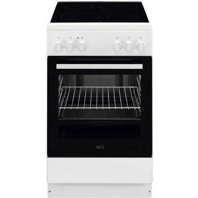 Abbildung von AEG Standherd mit Glaskeramik Kochfeld / 50cm A Schnellaufheizen Grillfunktion Weiß CCB50090BW