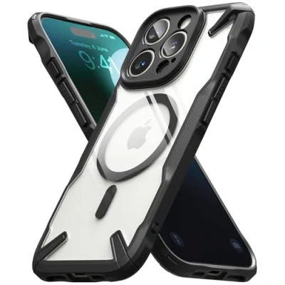Abbildung von Ringke Fusion X Magnetic Case [Kompatibel mit MagSafe] für iPhone 16 Pro Hülle, Robuster Bumper Stoßfest Anti Kratzer Langlebig Schutz Handyhülle Magnet Ladegerät/Zubehör Black