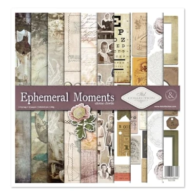 Abbildung von ITD Collection scrapbooking package 12 x inches, paper, decorative decoupage, card making, paper size 310 320 mm (Ephemeral Moments, SLS 036)