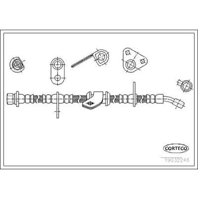Abbildung von CORTECO 19032246 Bremsschläuche Vorderachse rechts 660 HONDA: CRX 2, Civic 4 Stufenheck, V Hatchback
