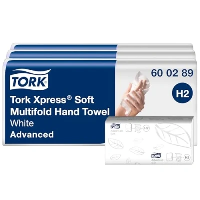 Abbildung von Tork Xpress® weiche Multifold Handtücher Weiß H2, Advanced Qualität, 2 lagig, Zickzackfalz, saugfähig, 21 x 180 Tücher, 600289