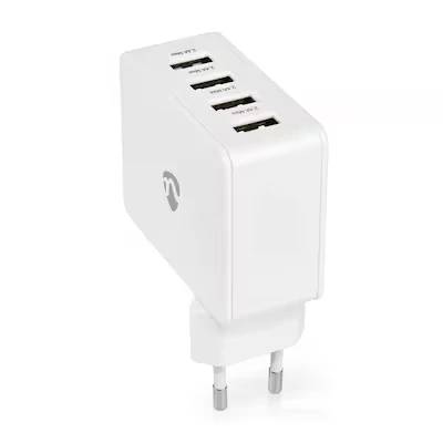Abbildung von Netzladegerät 24 W Schnellladefunktion 4X 2.4 A Anzahl der Ausgänge: 4 USB Kein Kabel im Lieferumfang enthalten Single Voltage Output