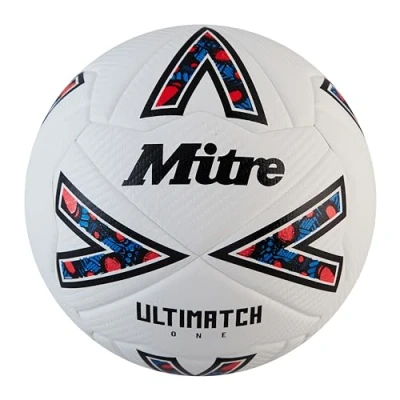 Abbildung von Mitre Ultimatch One 24 Fußball, Unisex, für Erwachsene, Weiß/Schwarz/Lätzchen Rot, 3