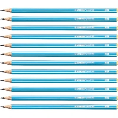 Abbildung von Bleistift STABILO pencil 160 in blau 12er Pack Härtegrad HB
