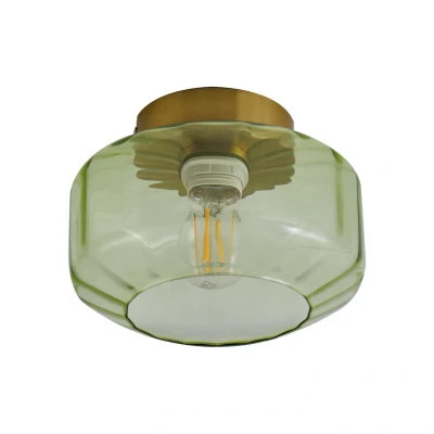 Abbildung von Lindby Deckenleuchte Hildur, grün, Glas, Ø 22 cm
