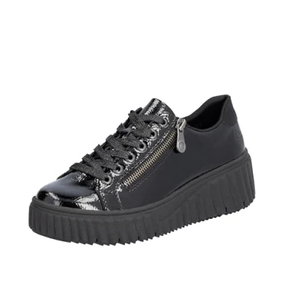 Abbildung von Rieker Sneaker low, Damen, Größe: 42, Glanzschwarz Schuhe