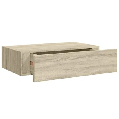Abbildung von vidaXL Wand Schubladenregal Wandschublade Schweberegal Hängeregal Wandschrank Wandboard Wandregal mit Schublade Eichenoptik 40x23,5x10cm MDF