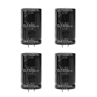 Abbildung von Kondensator,Elektrolytkondensator 4Pcs 30 * 50mm audio Elektrolytkondensator 10000uF 63V Elektronische Komponente für Verstärker,10000uF electrolytic capacitor
