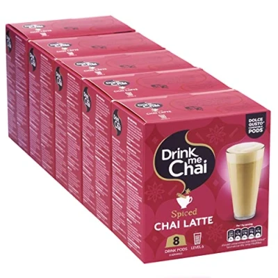 Abbildung von Drink Me Chai Spiced Latte Dolce Gusto kompatible Kapseln 8 x 5 Boxen (40 Kapseln, 40 Portionen insgesamt)