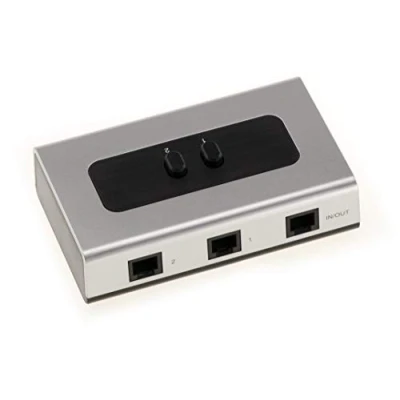 Abbildung von KALEA INFORMATIQUE Telefonsteckerverteiler RJ11 Typ Switch zur Weiterleitung von 1 Eingang auf 2 Ausgänge oder Eingänge Ausgang.