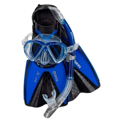 Abbildung von Mares Aquazone Set X One Marea bestehend aus Maske, Schnorchel und Flossen Erwachsene Unisex, Blau, L/XL