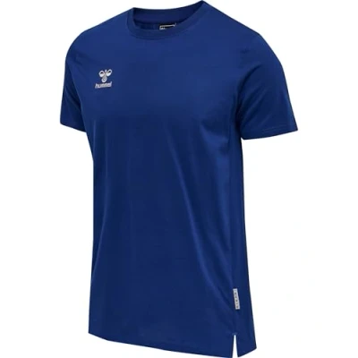 Abbildung von hmlMOVE Grid Cotton T Shirt S/S,L,Sodalite Blue