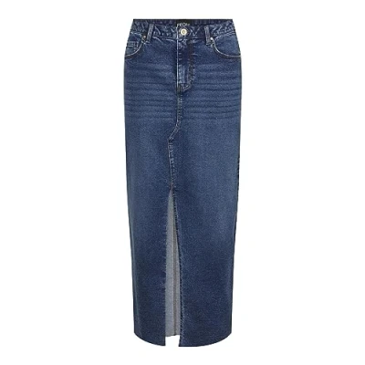 Abbildung von Pieces Pcjessie HW Ankle NOOS EXP Bleistiftrock, Damen, Größe: XS, Medium blue denim