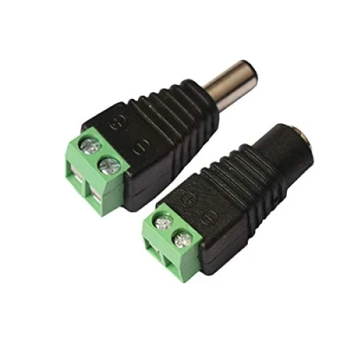 Abbildung von WOWLED 10 Stück DC Stromanschluss 5,5 mm x 2,1 (5 Stecker + 5 weiblich) 12V 24V Stromklinke Buchse Kabel Drahtklemme Adapter für CCTV Überwachungskamera, LED Streifen