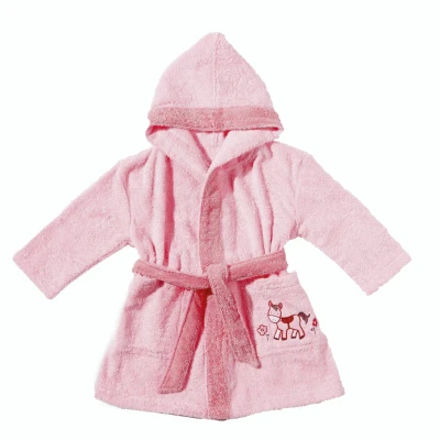 Abbildung von Egeria Babybademantel Pony, Langform, Walkfrottee, Kapuze, Gürtel, mit Kapuze und kleiner Stickerei, Organic Cotton