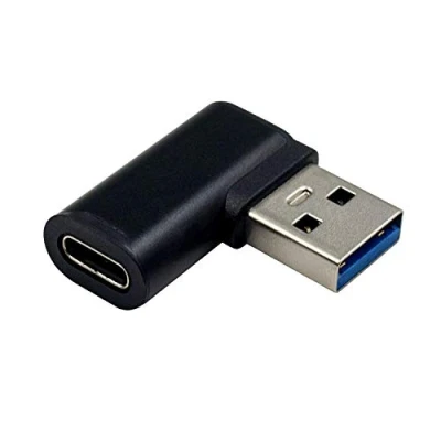 Abbildung von Duttek USB auf C Adapter, A rechtwinkliger 90 Grad 3.0 Stecker Buchse Adapter kompatibel mit iPhone 11/Airpods iPad/Samsung Note 10/Google Pixel/Laptops