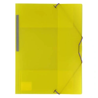 Abbildung von Grafoplás 04801260 Ordner Kunststoff mit Gummizug und 3 Klappen, gelb, DIN A4