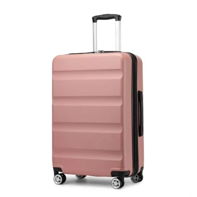 Abbildung von KONO Koffer Trolley Mittelgroßer Erweiterbares Hartschalenkoffer Leicht Reisekoffer mit TSA Schloss und 4 stabile Spinnrollen L 65x43.5x25cm, Nude
