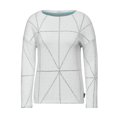 Abbildung von Cecil Langarm Strickpullover, Damen, Größe: Large, Weiß
