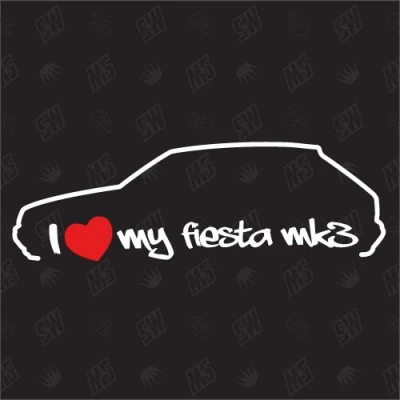 Abbildung von speedwerk motorwear I Love My Fiesta MK3 Sticker Bj 98 03
