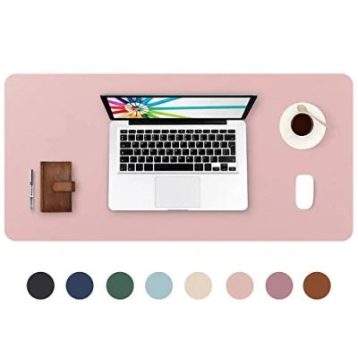 Abbildung von DOBAOJIA Mausepad Große Mausmat XL Schreibtischmatte Schreibtischunterlage Schreibtischpad für Laptop/Tastatur/Maus Schreibblock, PU Leder Wasserdicht + Wildleder rutschfest 80 x 40cm (Rosa)