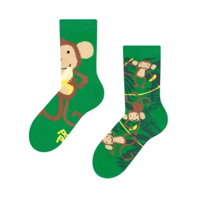 Abbildung von Dedoles Socken Kinder Mädchen Jungen Baumwolle viele lustige Designs Weihnachtssocken 1 Paar, Farbe Grün, Motiv Affen, Gr. 31 34