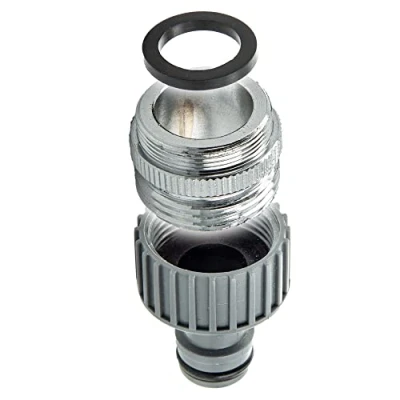 Abbildung von tecuro Aufnahme Adapter Übergangsstück M24 x 1 AG 3/4 Zoll AG, Steckkupplung, MS hochglanzverchromt 20091 P