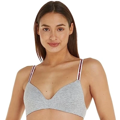 Abbildung von Tommy Hilfiger Triangle BRA Tshirt BH, Damen, Größe: 70A, Mid grey heather