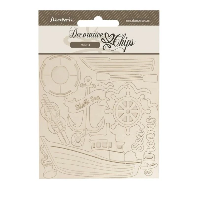 Abbildung von Stamperia Silent Sea Decorative Chips Boat (SCB263)