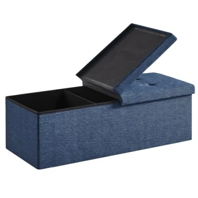 Abbildung von Zedelmaier Sitzbank mit Stauraum, Sitzhocker, Spielzeugtruhe, Fußhocker (ZD76 QS), Aus MDF Platte und Lenien. Faltbar, bis 300 kg,Truhenbank