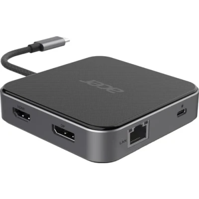 Abbildung von Acer 7in1 USB4 8k Multi Display Hub 1xHDMI/1xDP/2xUSB3.2/USB C/RJ45/Audi