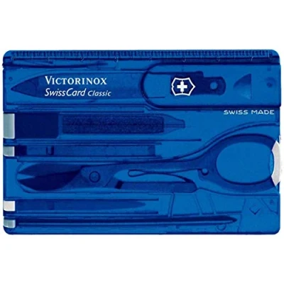 Abbildung von Victorinox SwissCard Classic Sapphire 10 Funktionen transparent blau