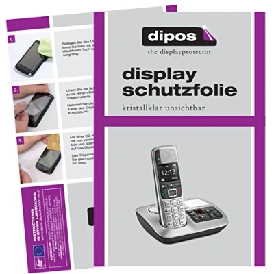 Abbildung von dipos I 2X Schutzfolie klar kompatibel mit Gigaset E560A Plus Folie Displayschutzfolie